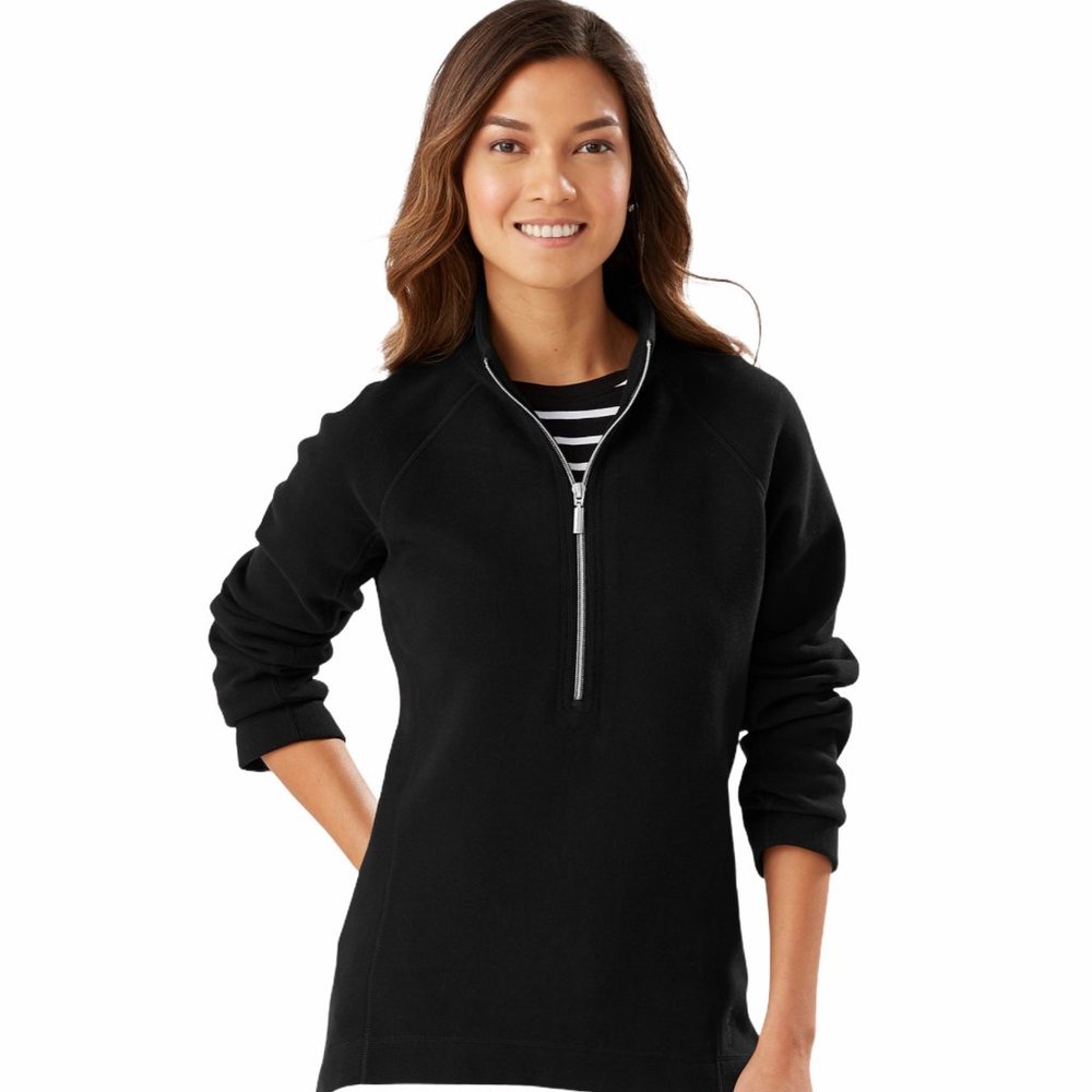 Tommy Bahama Black Half Zip Pullover Sweater
